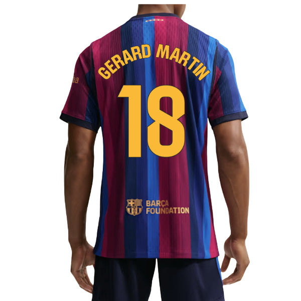 2026-2027 Barcelona Authentic Aero-Fit Match Home Shirt (Gerard Martin 18)_0