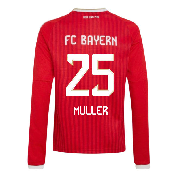 2026-2027 Bayern Munich Long Sleeve Home Shirt (Kids) (Muller 25)_0