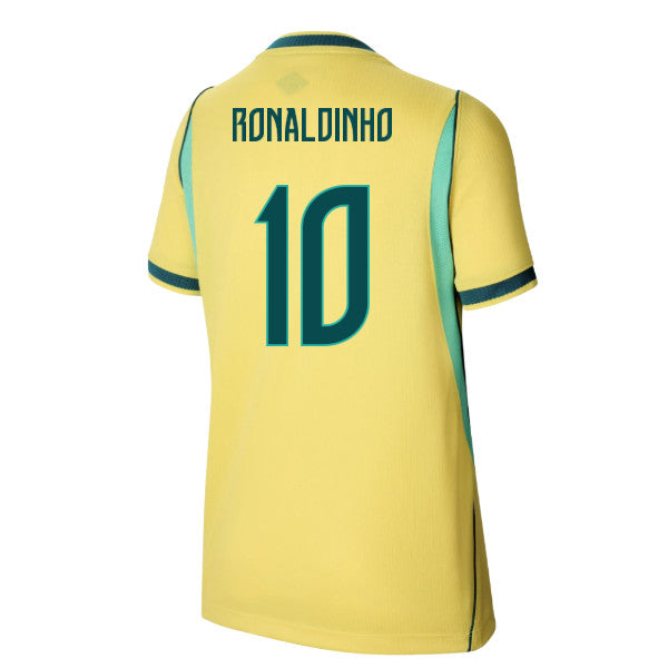 2026 Brazil Home Shirt – Little Kids (Ronaldinho 10)_0