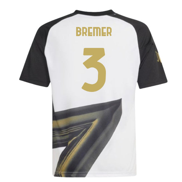 2026-2027 Juventus Pre-Match Shirt (White) - Kids (Bremer 3)_0