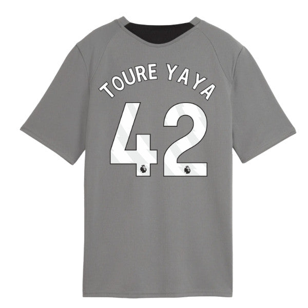 2026-2027 Man City Training Jersey (Cast Iron) - Kids (Toure Yaya 42)_0