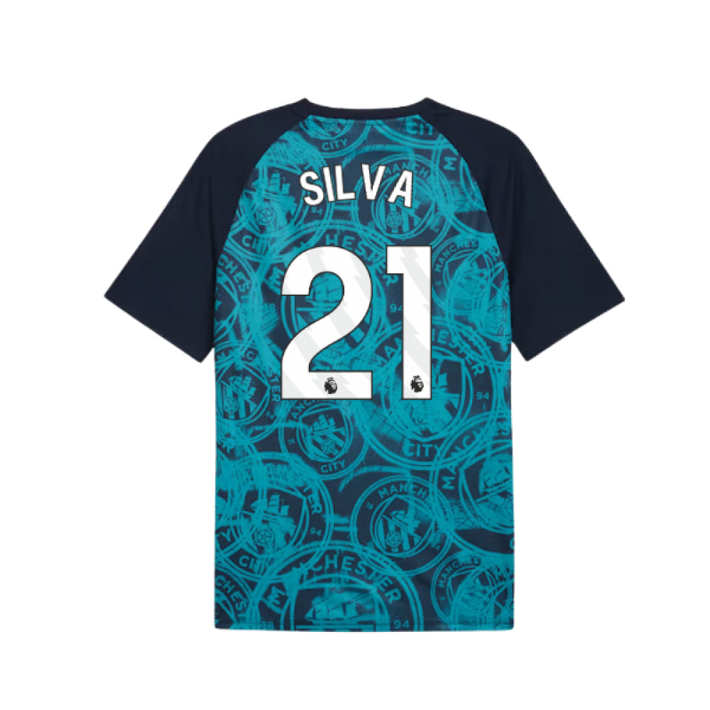 2026 Man City Warm Up Jersey (Deep Navy) (Silva 21)_0