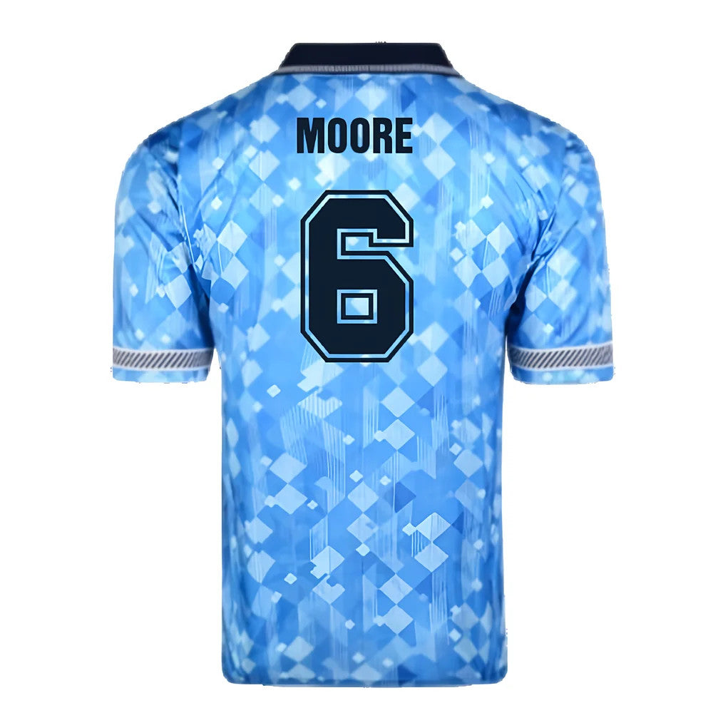 Score Draw England 1990 Third World Cup Finals Retro Football Shirt (Moore 6)_2