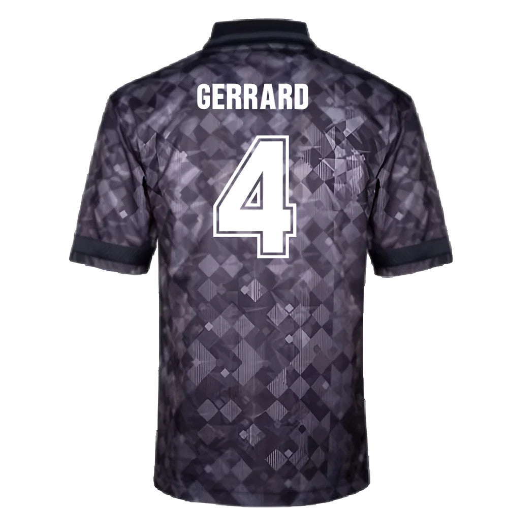 England 1990 Black Out Retro Football Shirt (Gerrard 4)_2