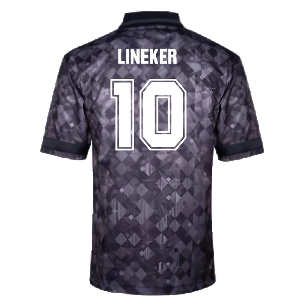 England 1990 Black Out Retro Football Shirt (Lineker 10)_2