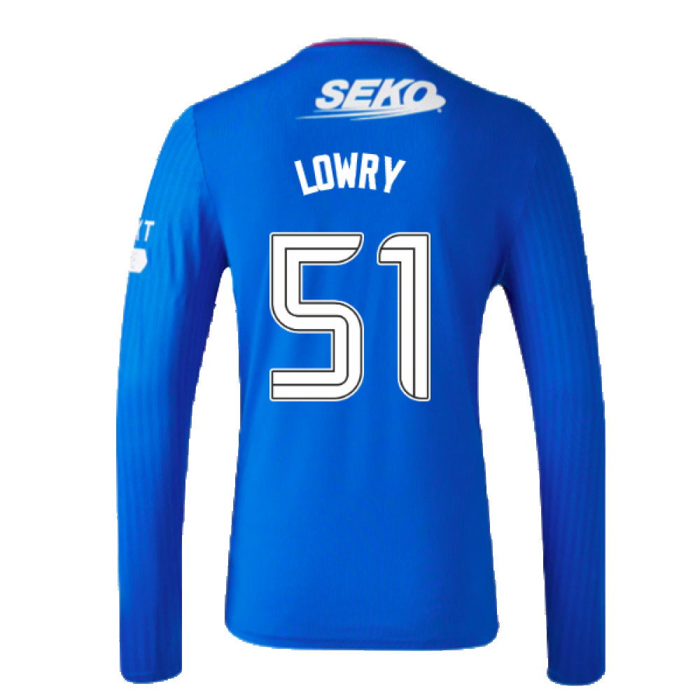 2023-2024 Rangers Long Sleeve Home Shirt (Lowry 51)_2