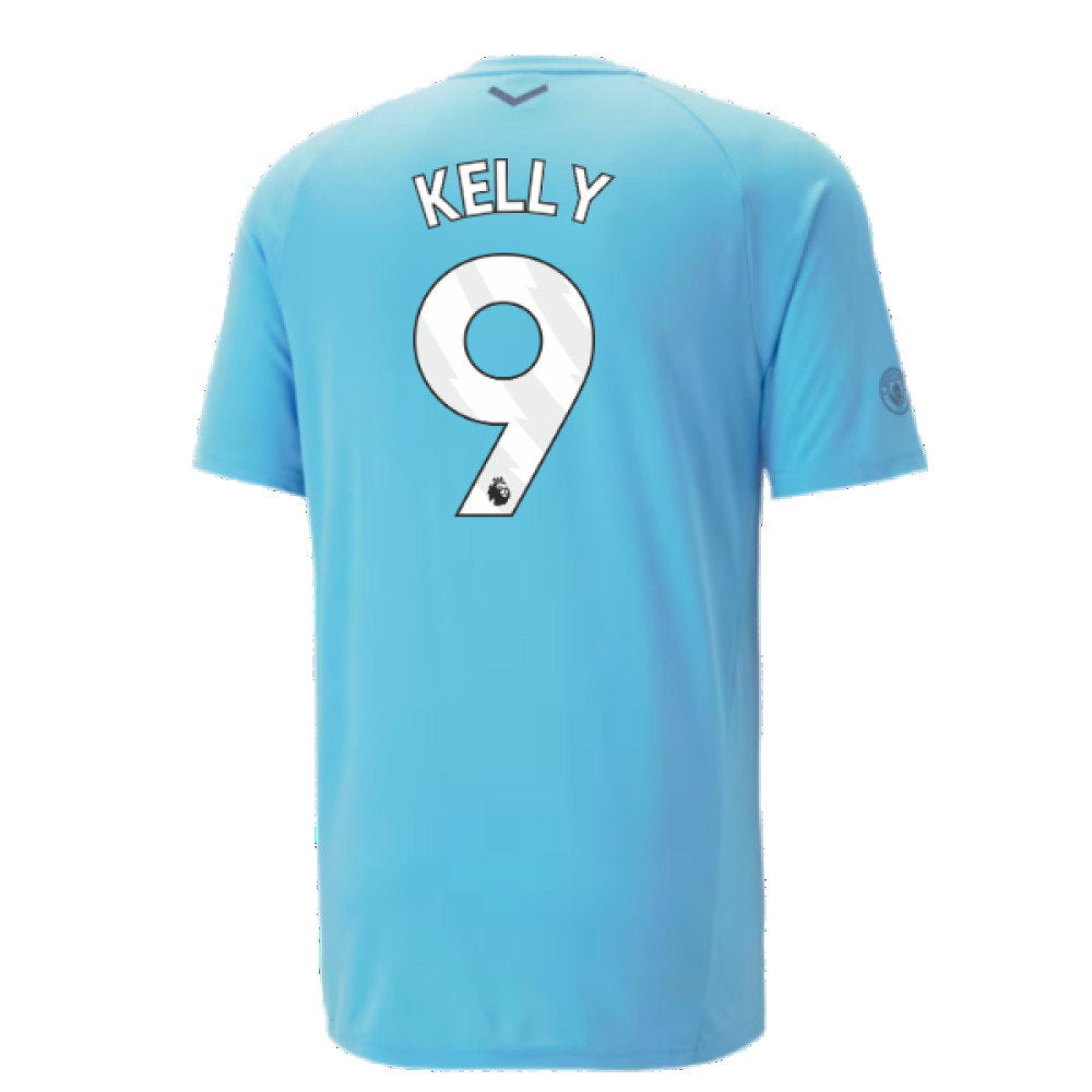 2023-2024 Man City Casuals Tee (Blue Wash) - Kids (Kelly 9)_2