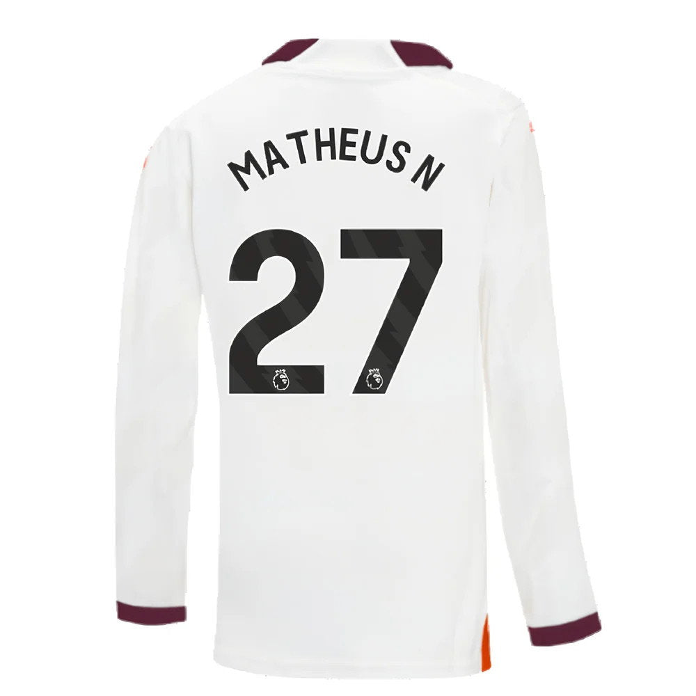 2023-2024 Man City Long Sleeve Away Shirt (Kids) (Matheus N 27)_2