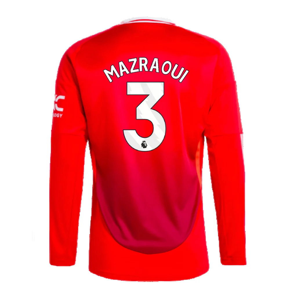 2024-2025 Man Utd Long Sleeve Home Shirt (Mazraoui 3)_2