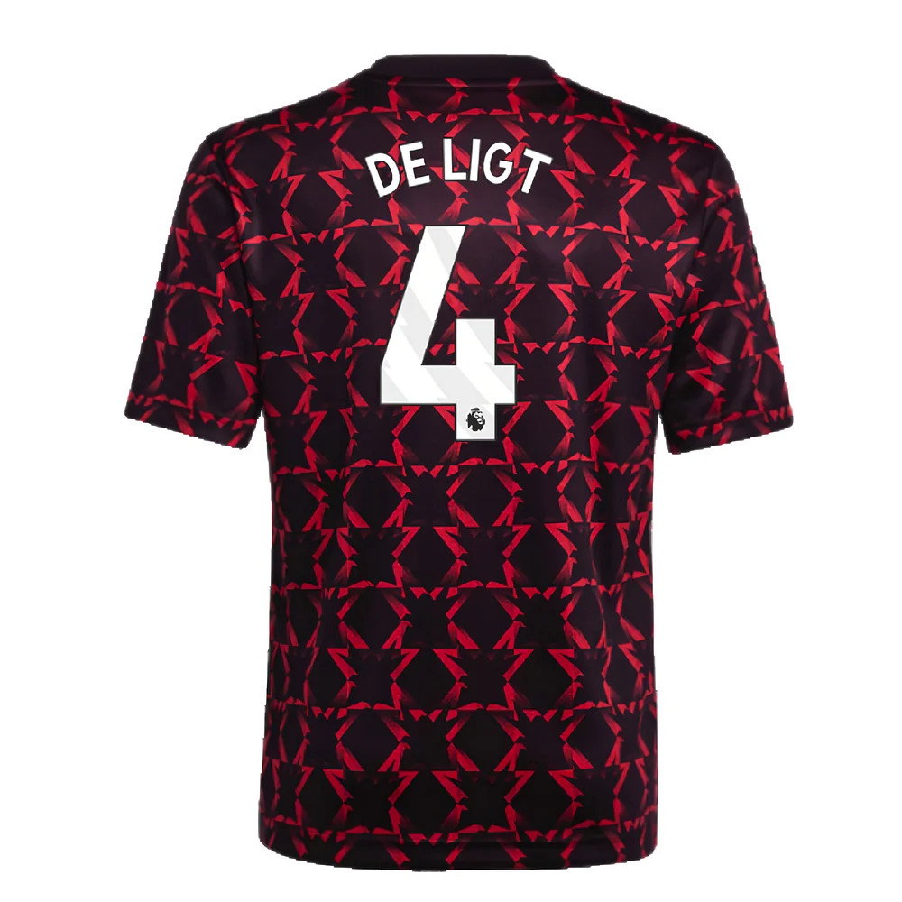 2024-2025 Man Utd Pre-Match Shirt (Black) - Kids (De Ligt 4)_2