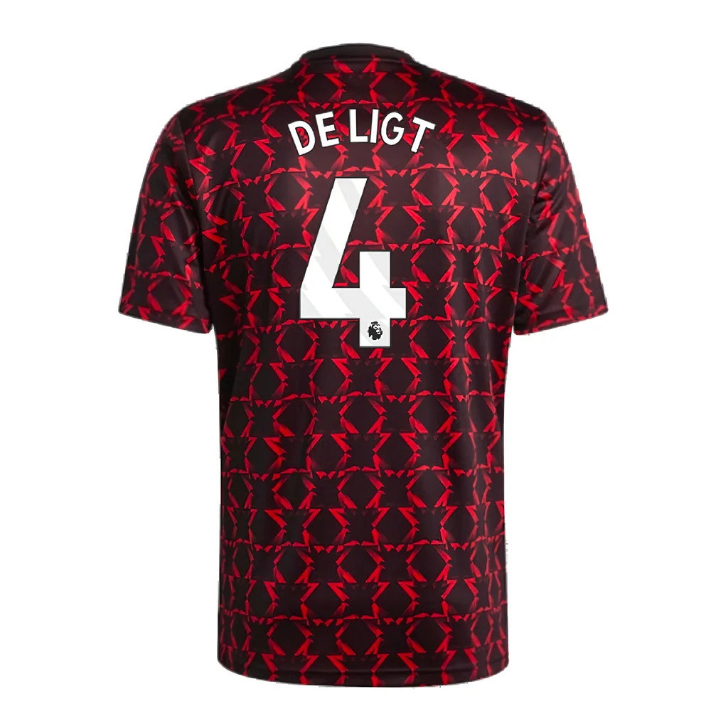 2024-2025 Man Utd Pre-Match Shirt (Black) (De Ligt 4)_2