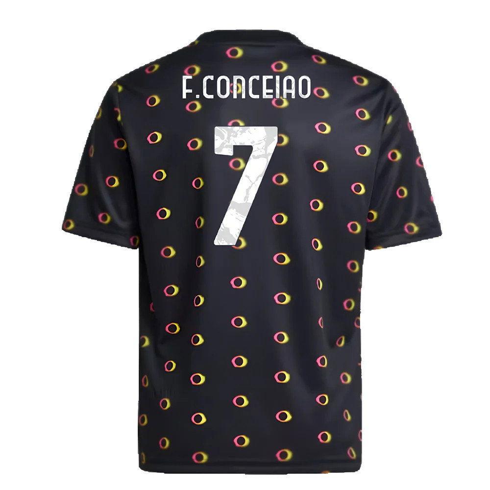 2024-2025 Juventus Pre-Match Shirt (Black) - Kids (F.Conceiao 7)_2