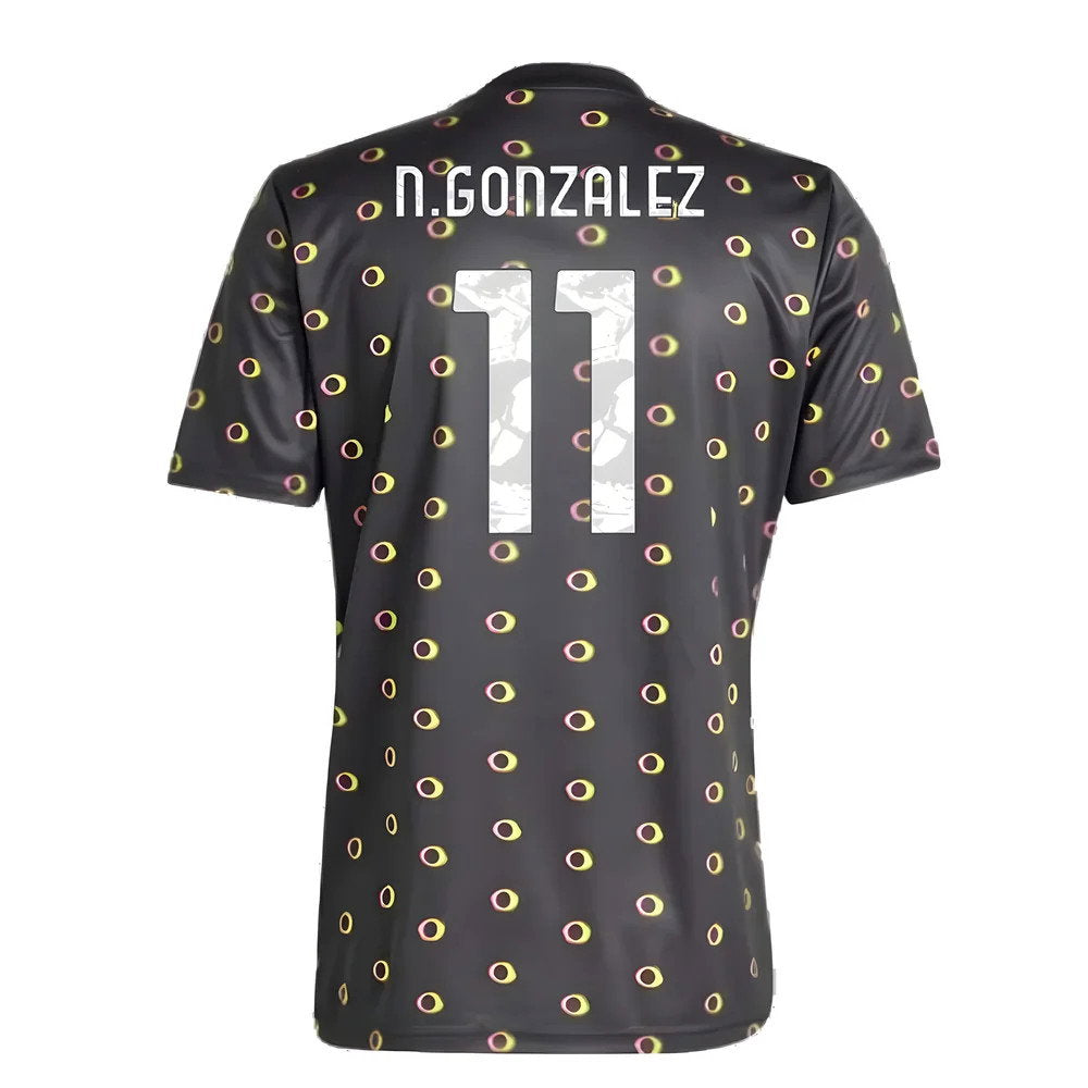 2024-2025 Juventus Pre-Match Shirt (Black) (N.Gonzalez 11)_2