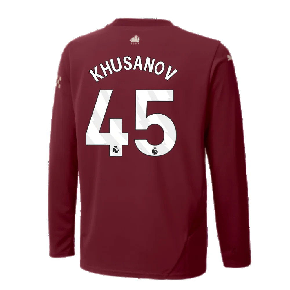 2024-2025 Man City Third Long Sleeve Shirt (Kids) (Khusanov 45)_2