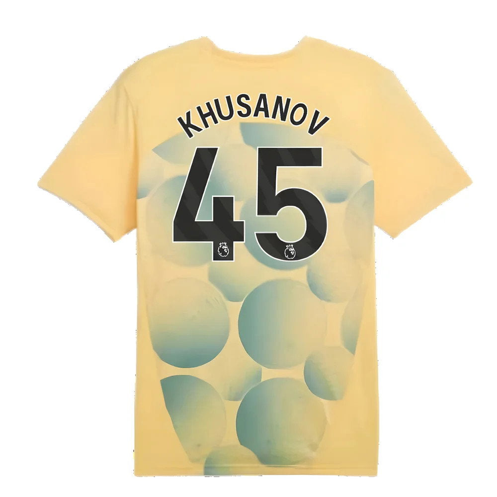 2024-2025 Man City Prematch SS Shirt (Flaxen) - Kids (Khusanov 45)_2