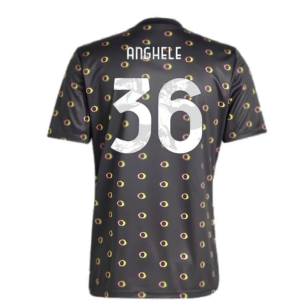 2024-2025 Juventus Pre-Match Shirt (Black) (Anghele 36)_2