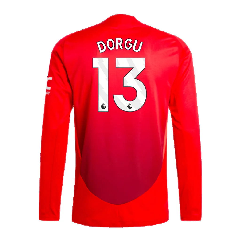 2024-2025 Man Utd Authentic Long Sleeve Home Shirt (Dorgu 13)_2