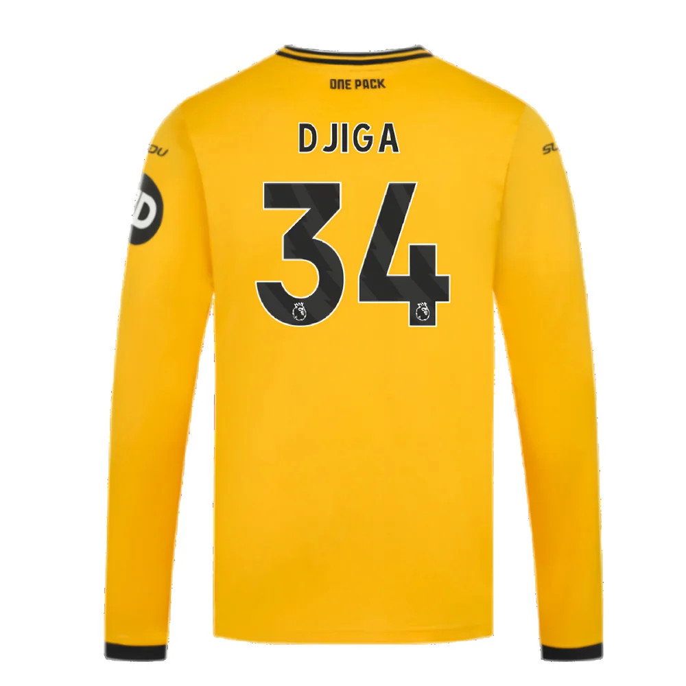 2024-2025 Wolves Long Sleeve Home Shirt (Djiga 34)_2
