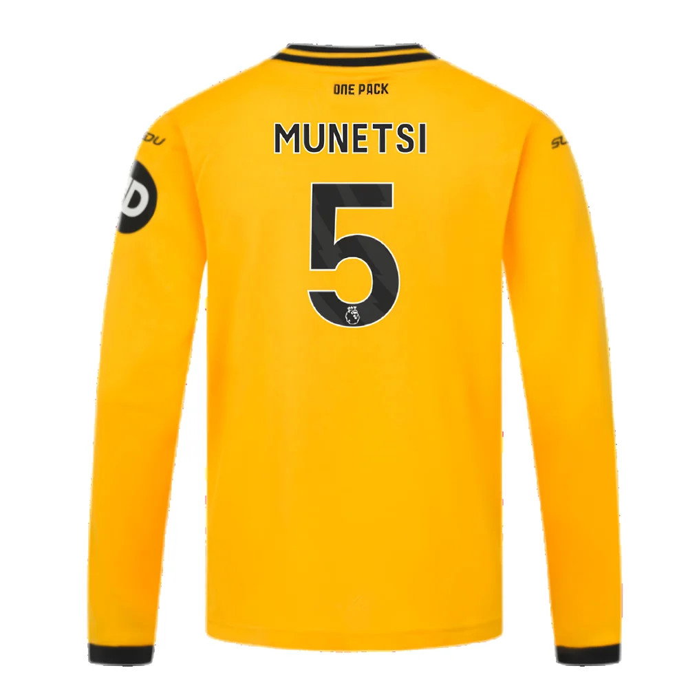 2024-2025 Wolves Long Sleeve Home Shirt (Kids) (Munetsi 5)_2