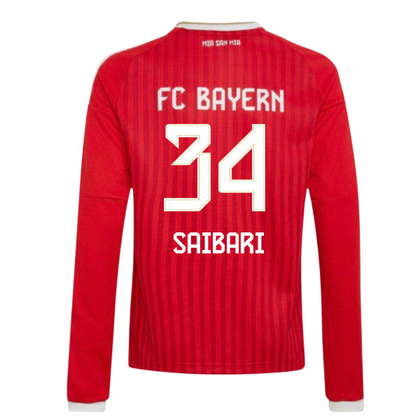 2026-2027 Bayern Munich Long Sleeve Home Shirt (Kids) (Saibari 34)_0