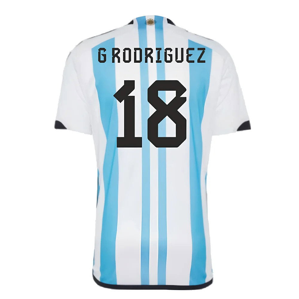 Argentina 2022 World Cup Winners Home Shirt (G RODRIGUEZ 18)_2