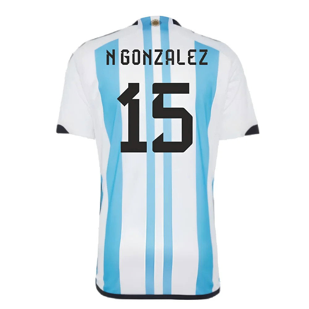Argentina 2022 World Cup Winners Home Shirt (N GONZALEZ 15)_2