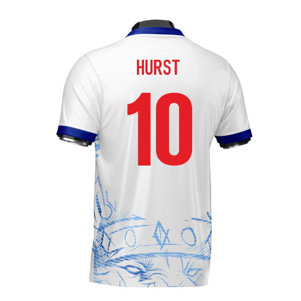 England Heritage Football Jersey White/Blue (Wolvate) Adult Short Sleeve (Hurst 10)_0