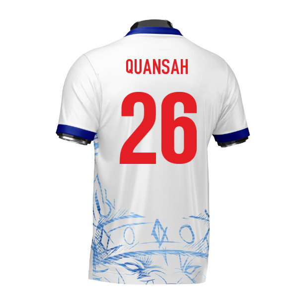 England Heritage Football Jersey White/Blue (Wolvate) Adult Short Sleeve (Quansah 26)_0