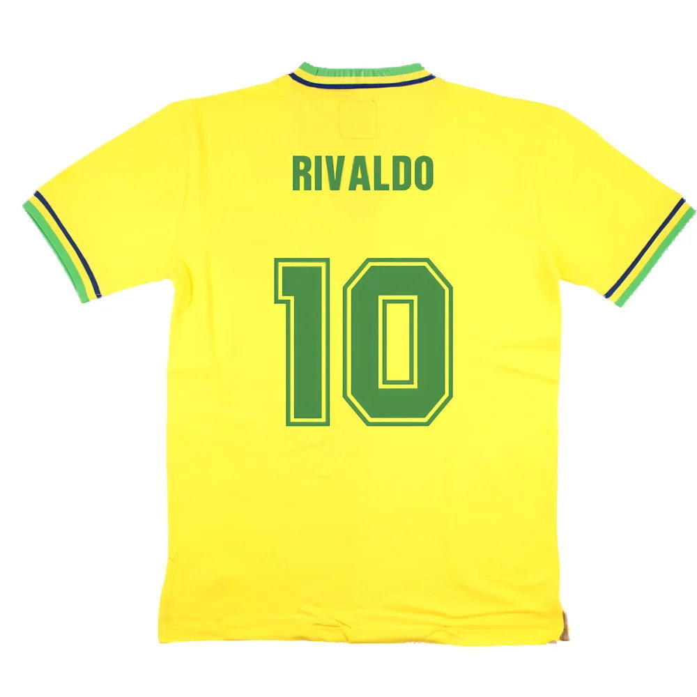 False Nein Brazil Home Football Shirt (RIVALDO 10)_2