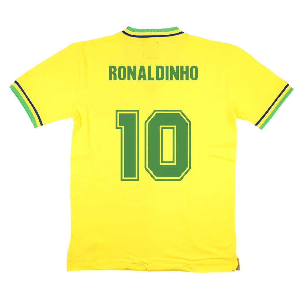 False Nein Brazil Home Football Shirt (RONALDINHO 10)_2