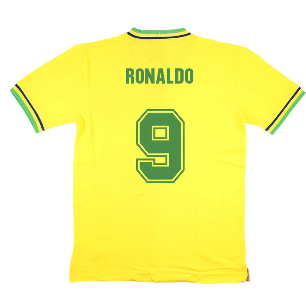 False Nein Brazil Home Football Shirt (RONALDO 9)_2