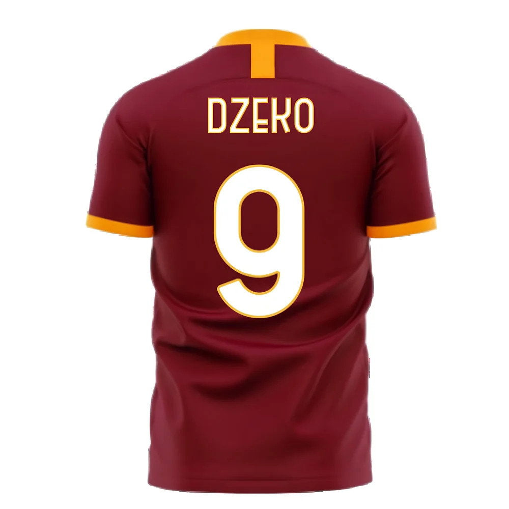 Roma 2025-2026 Home Concept Football Kit (Libero) - No Sponsor (DZEKO 9)_2