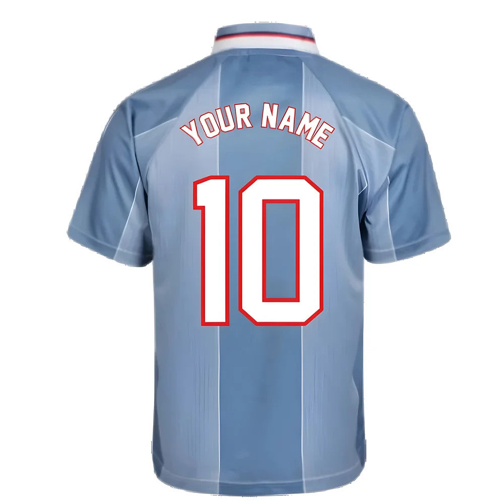 Score Draw England 1996 Away Euro Championship Retro Football Shirt (Your Name)_2