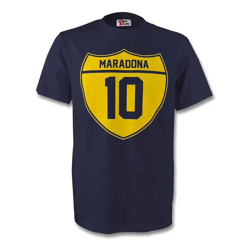 Diego Maradona Boca Juniors Crest Tee (navy) - Kids_1