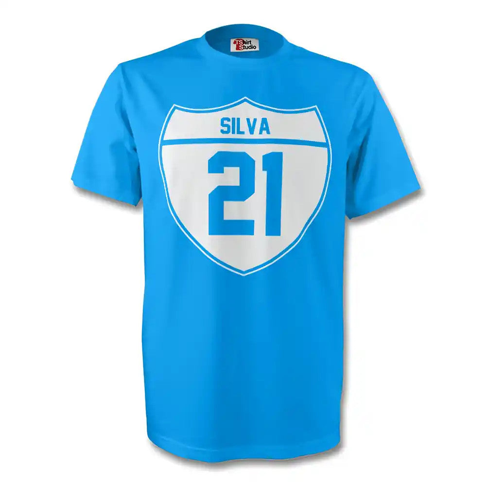 David Silva Man City Crest Tee (sky Blue) - Kids_0