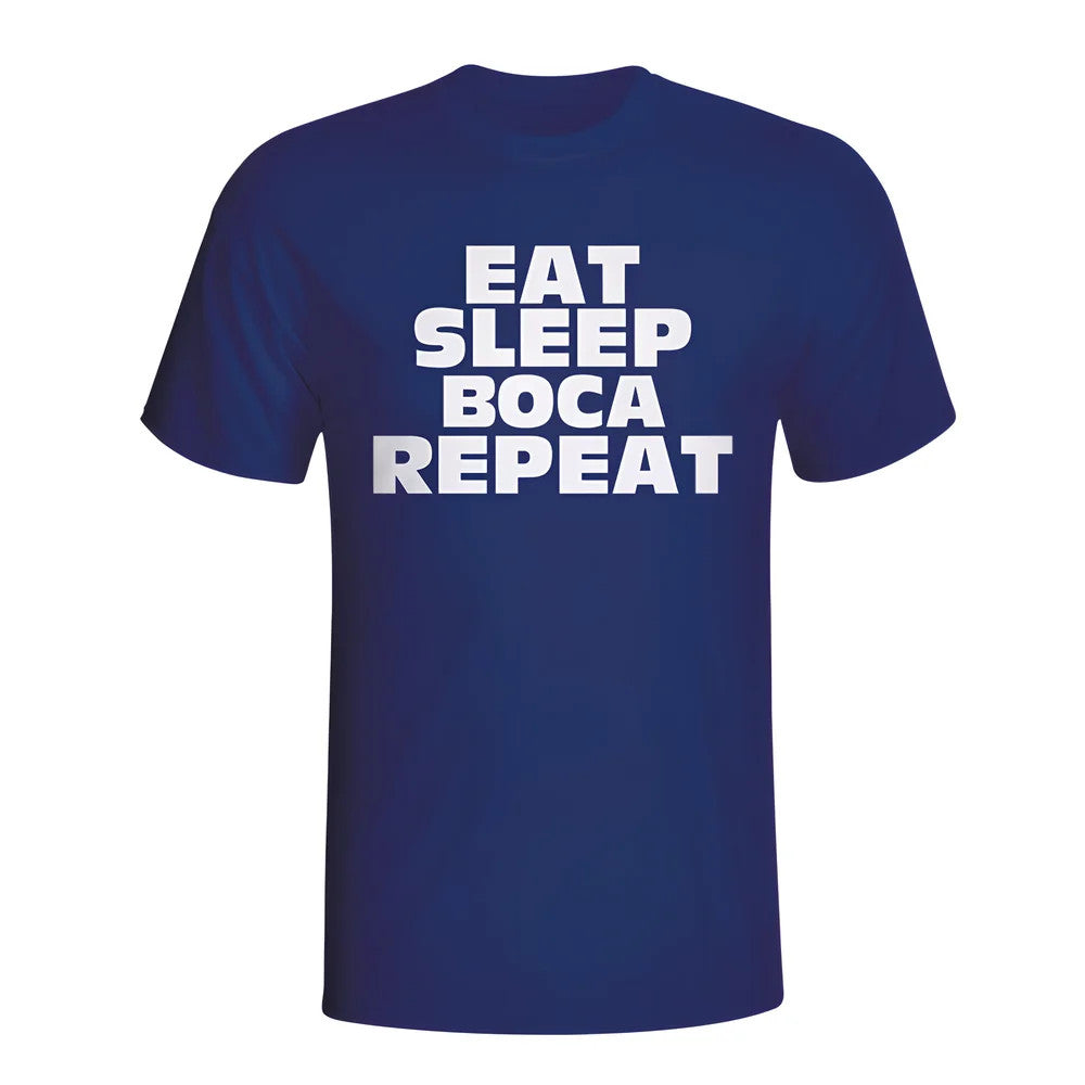 Eat Sleep Boca Juniors Repeat T-shirt (navy)_0