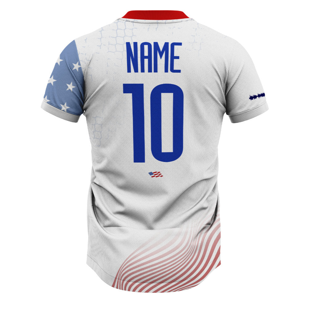 USA Stars and Stripes Home Supporter Jersey Kids Short Sleeve_1