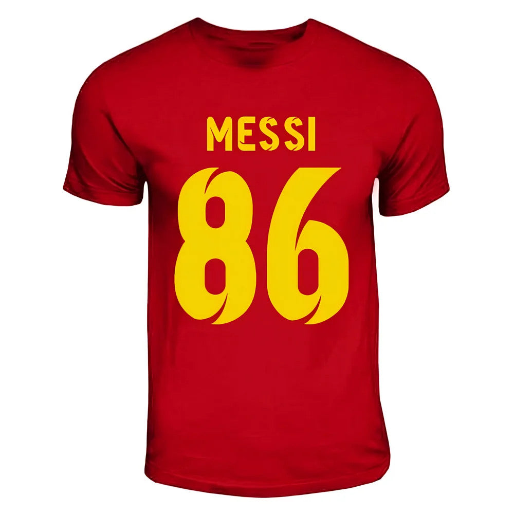 Lionel Messi World Record Holder T-Shirt (Red)_1