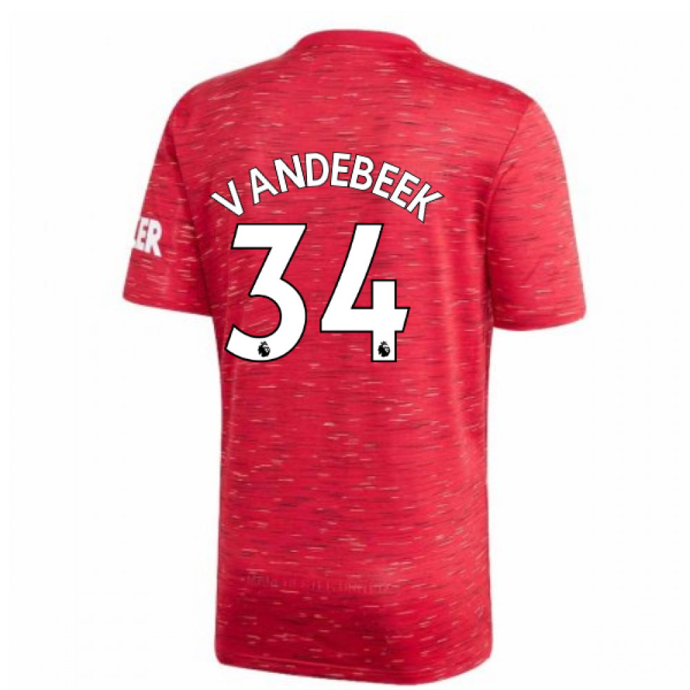 2020-2021 Man Utd Adidas Home Football Shirt (VAN DE BEEK 34)_0