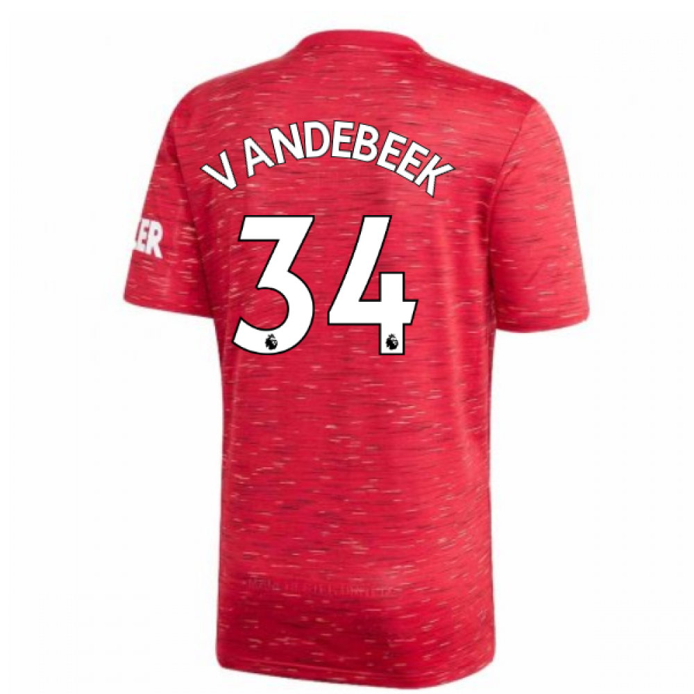 2020-2021 Man Utd Adidas Home Football Shirt (Kids) (VAN DE BEEK 34)_0