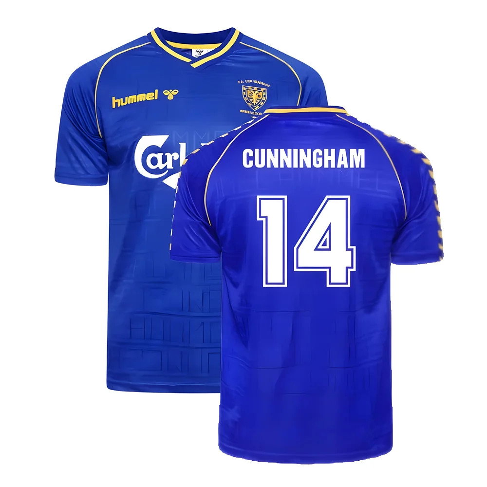 1988 Wimbledon Hummel Retro Home Shirt (Cunningham 14)_0