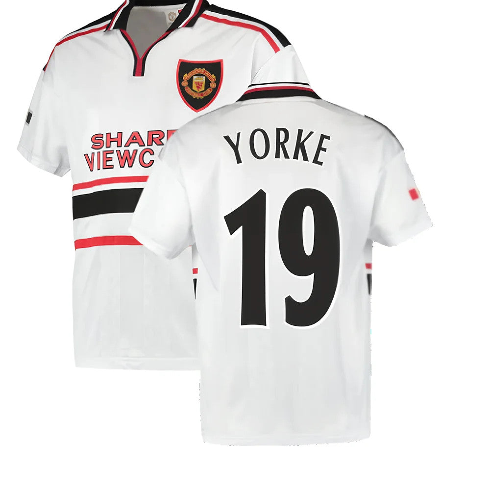 1999 Manchester United Away Football Shirt (YORKE 19)_0