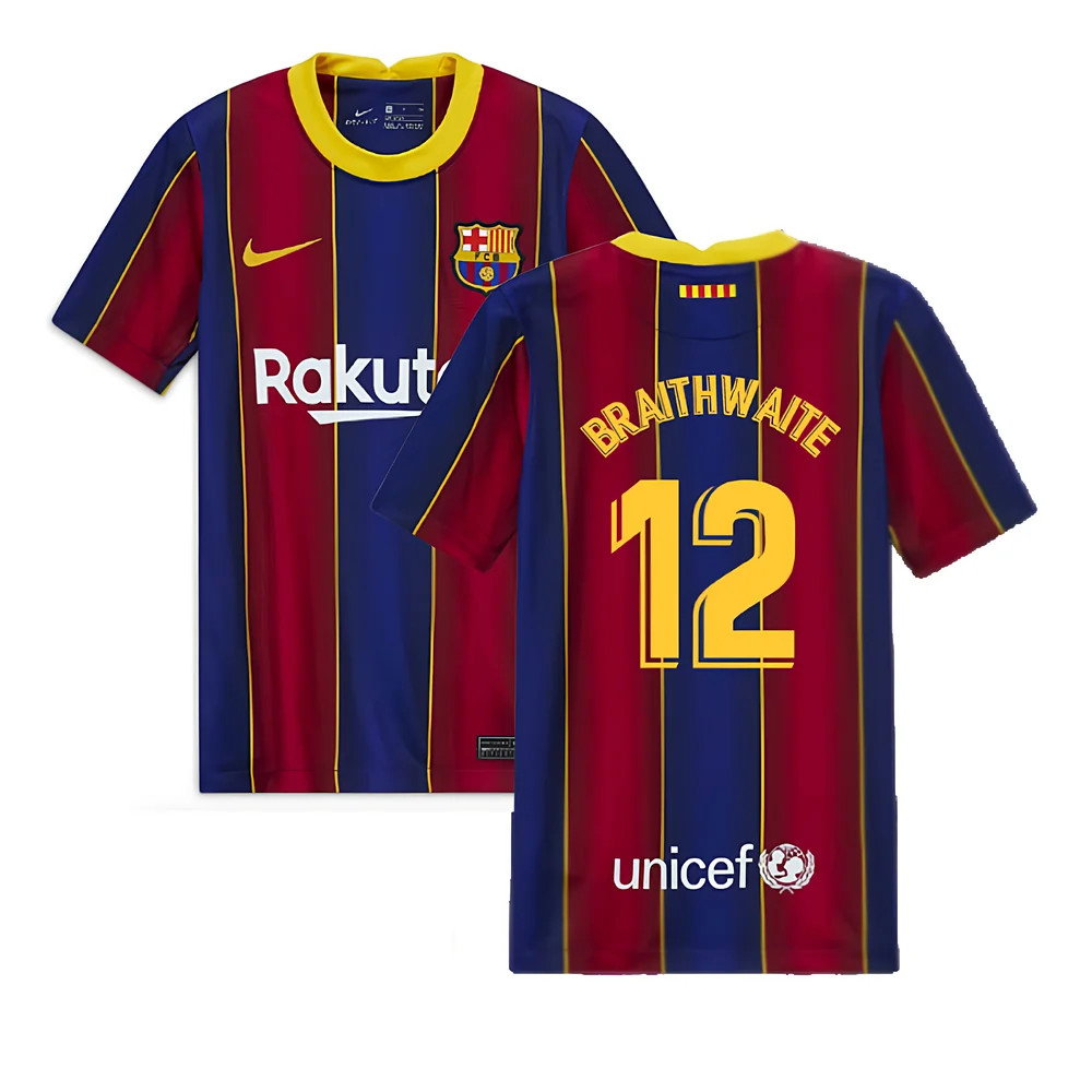2020-2021 Barcelona Home Jersey (Kids) (BRAITHWAITE 12)_0