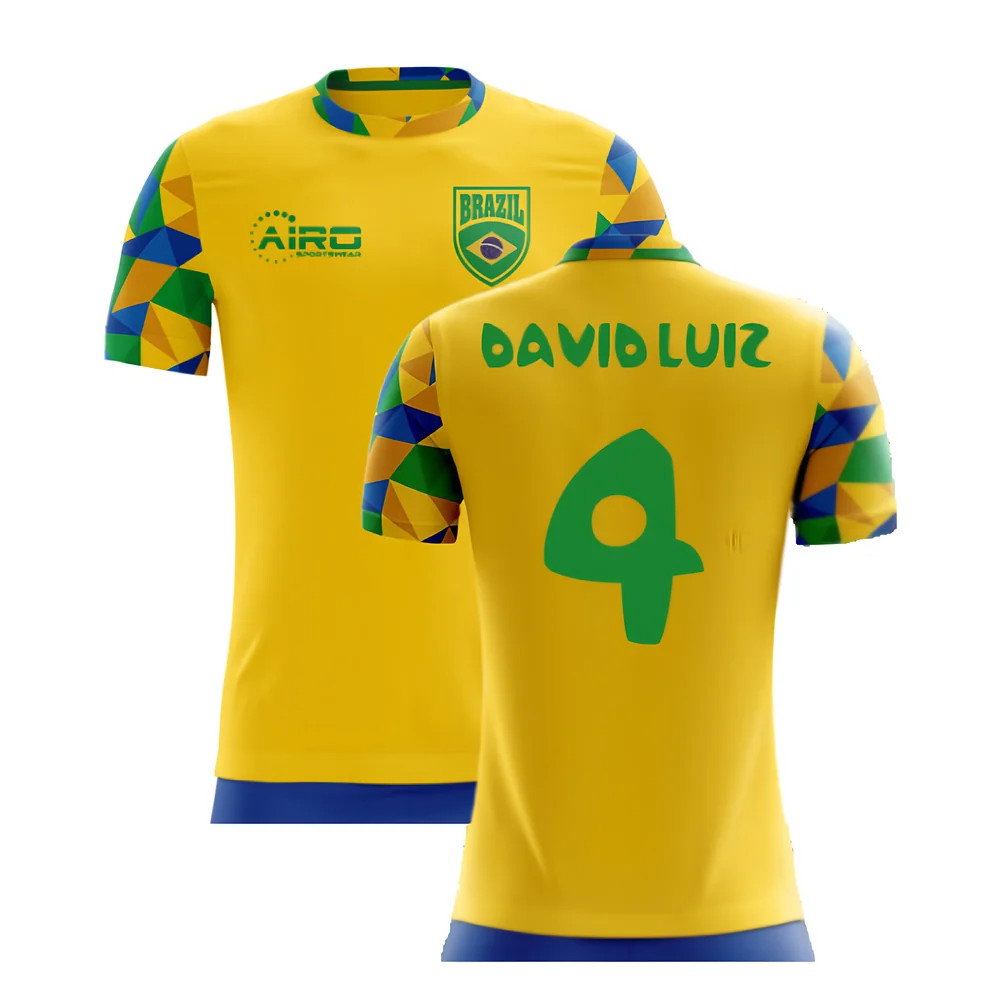 2025-2026 Brazil Home Concept Football Shirt (David Luiz 4) - Kids_0