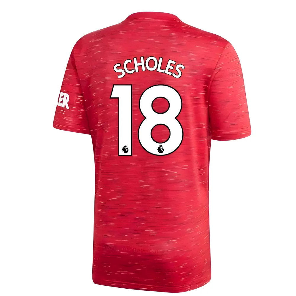 2020-2021 Man Utd Adidas Home Football Shirt (SCHOLES 18)_0