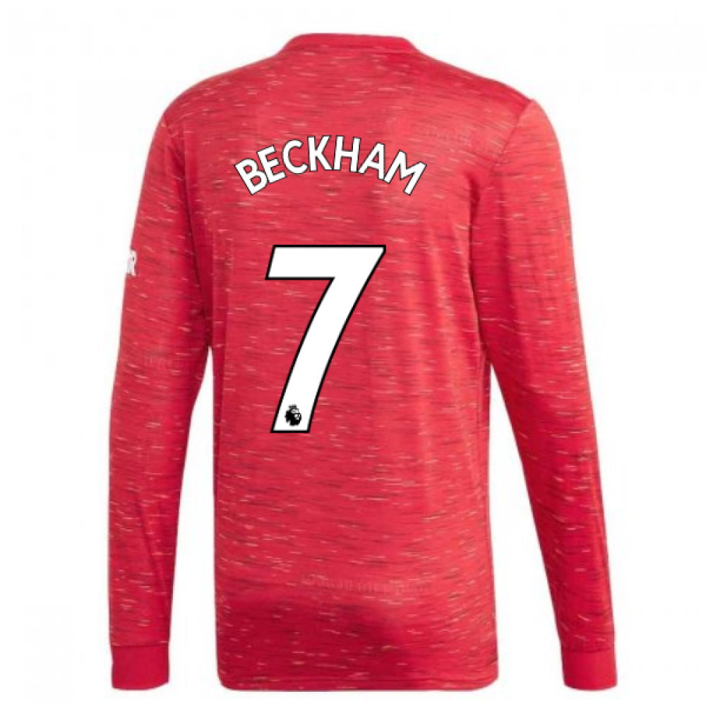 2020-2021 Man Utd Adidas Home Long Sleeve Shirt (BECKHAM 7)_0