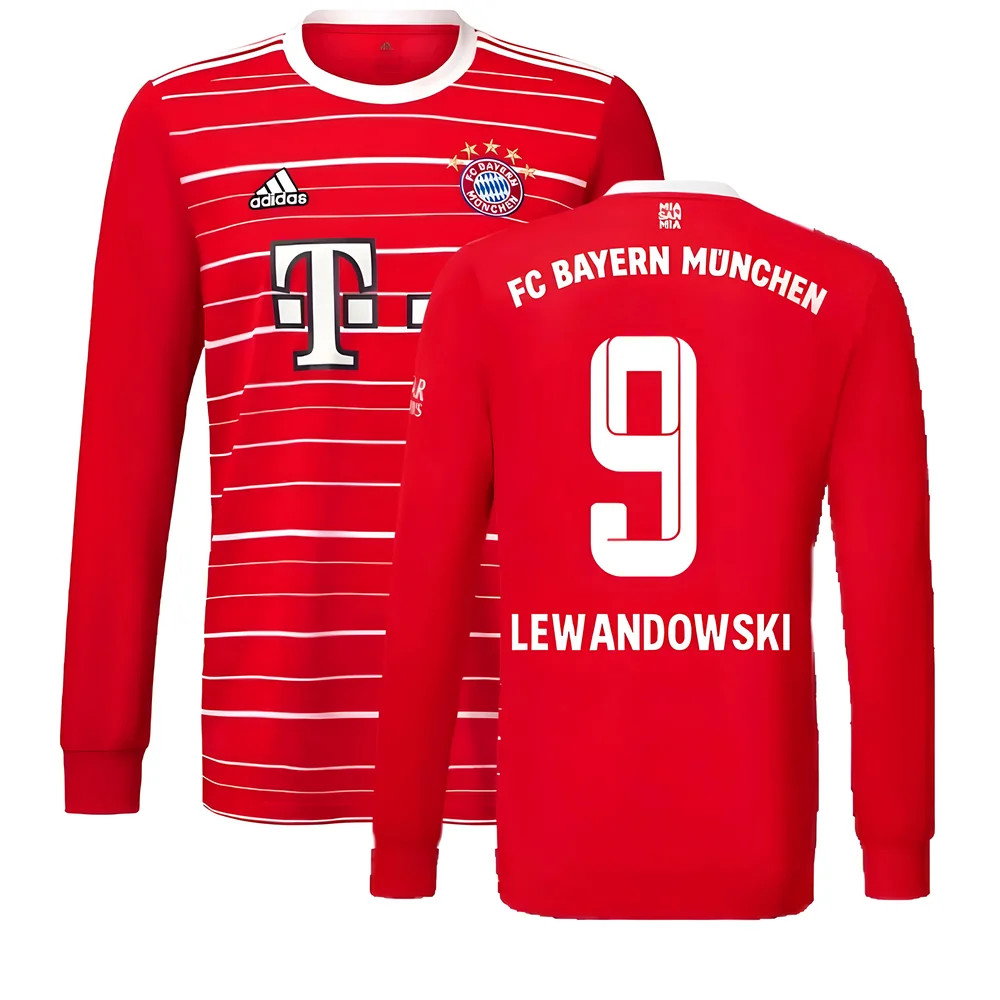 2022-2023 Bayern Munich Long Sleeve Home Shirt (LEWANDOWSKI 9)_0