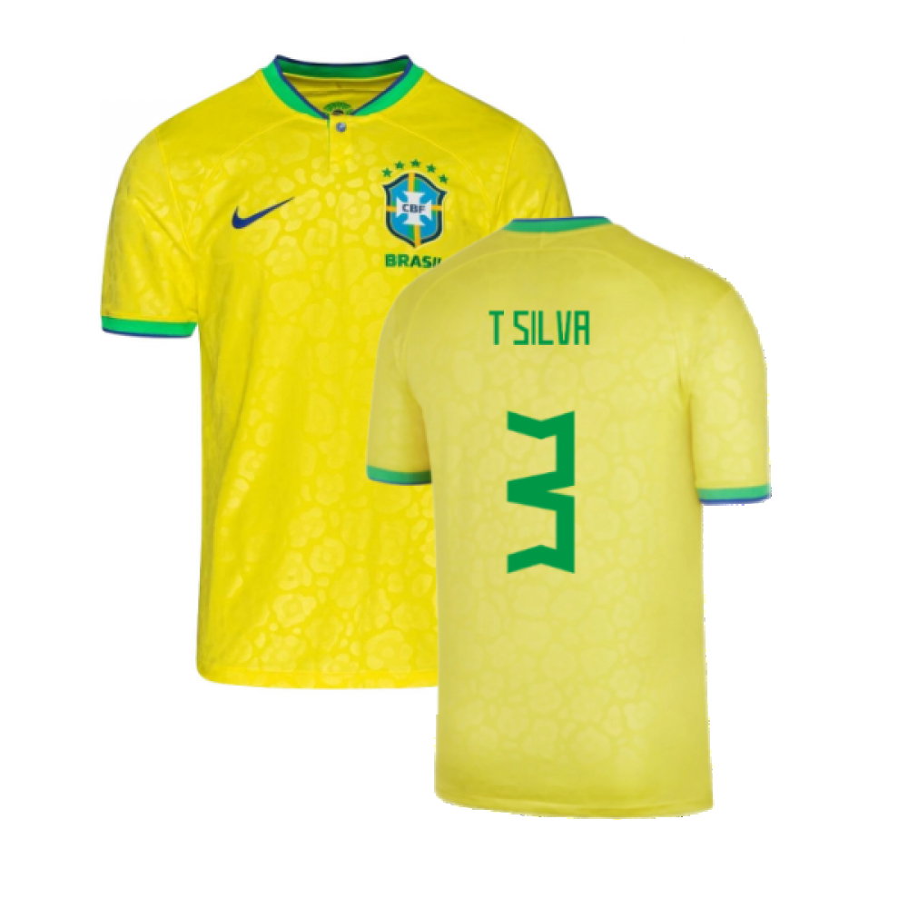 2022-2023 Brazil Little Boys Home Shirt (T Silva 3)_0