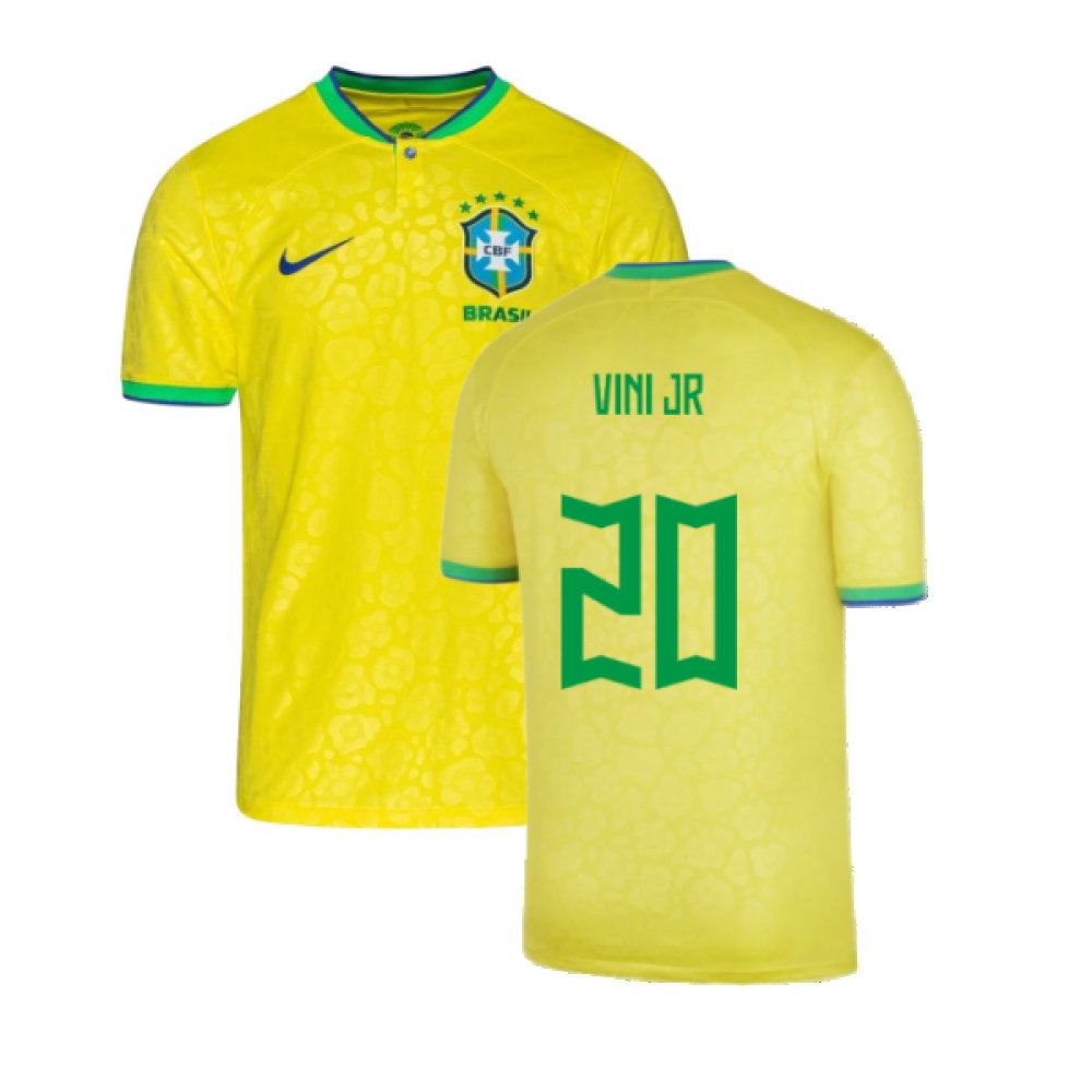 2022-2023 Brazil Little Boys Home Shirt (Vini JR 20)_0