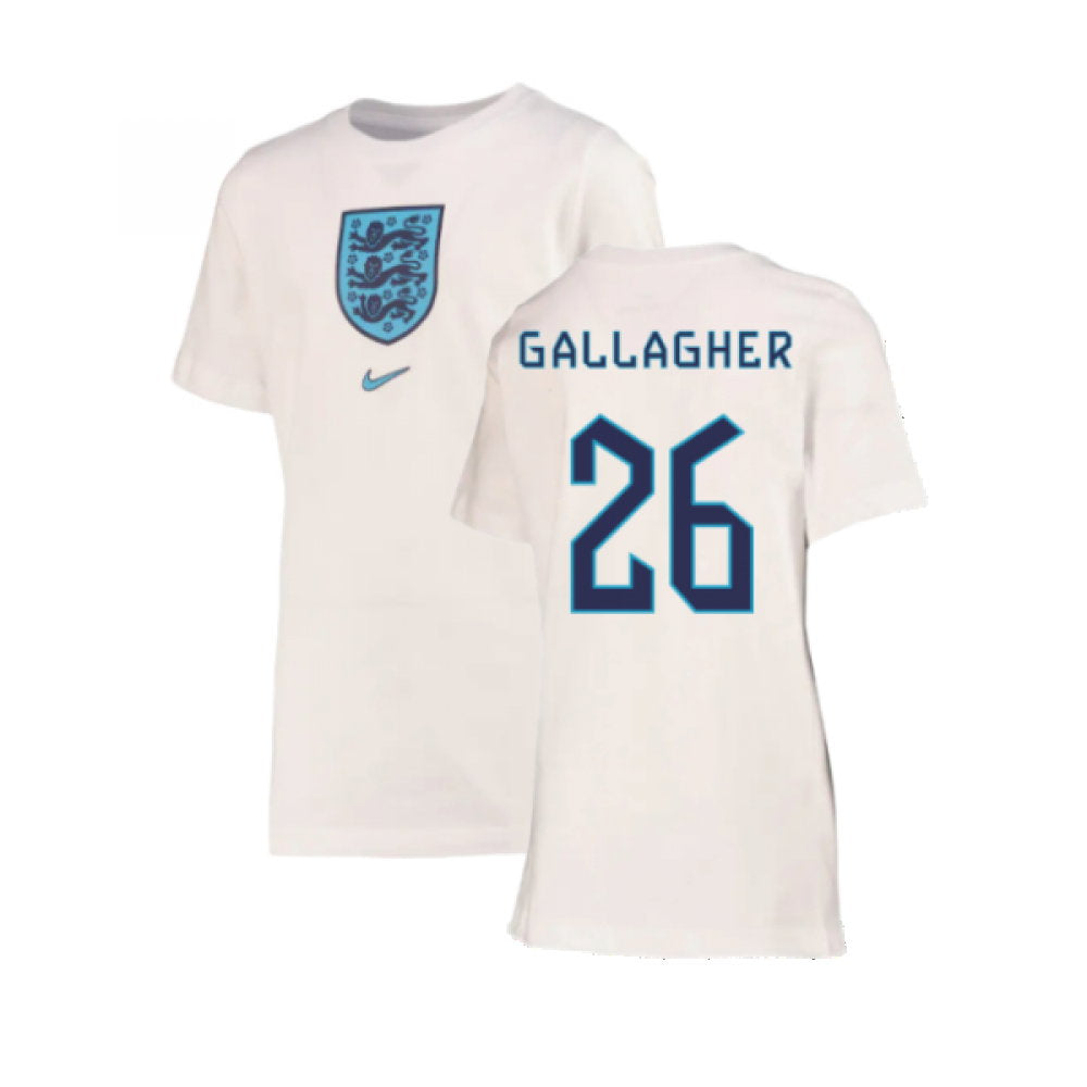 2022-2023 England Crest Tee (White) - Kids (Gallagher 26)_0
